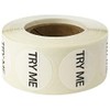 White Try Me Circle Dot Stickers, 3/4 Inch Round, 500