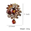 Ezing 4pcs Set Gold Tone Plated Rhinestone pins and brooches