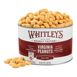 Whitley’s Salted Virginia Peanuts – Super Extra Large 'Home Cooked' Virginia Peanuts (32 Ounce Tin)