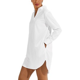 Coolibar UPF 50+ Women's Koesta Cover-Up - Sun Protective (Medium- White)