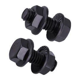 20-Sets 1/4-20 x 1/2" Hex Flange Bolts and Nuts Black, 304 Stainless Steel, Serrated Flange Anti-Vibration, UNC Full Thread