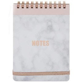 Rose Gold and Marble Design Stationery Pencils Notebook and Pencil or Makeup Case Gift Set or Items (Notebook)