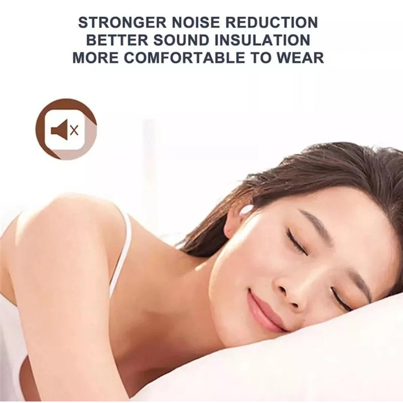 Dazzlet White Comfortable Reusable Noise Reducing Earplugs for Sleep, Deep