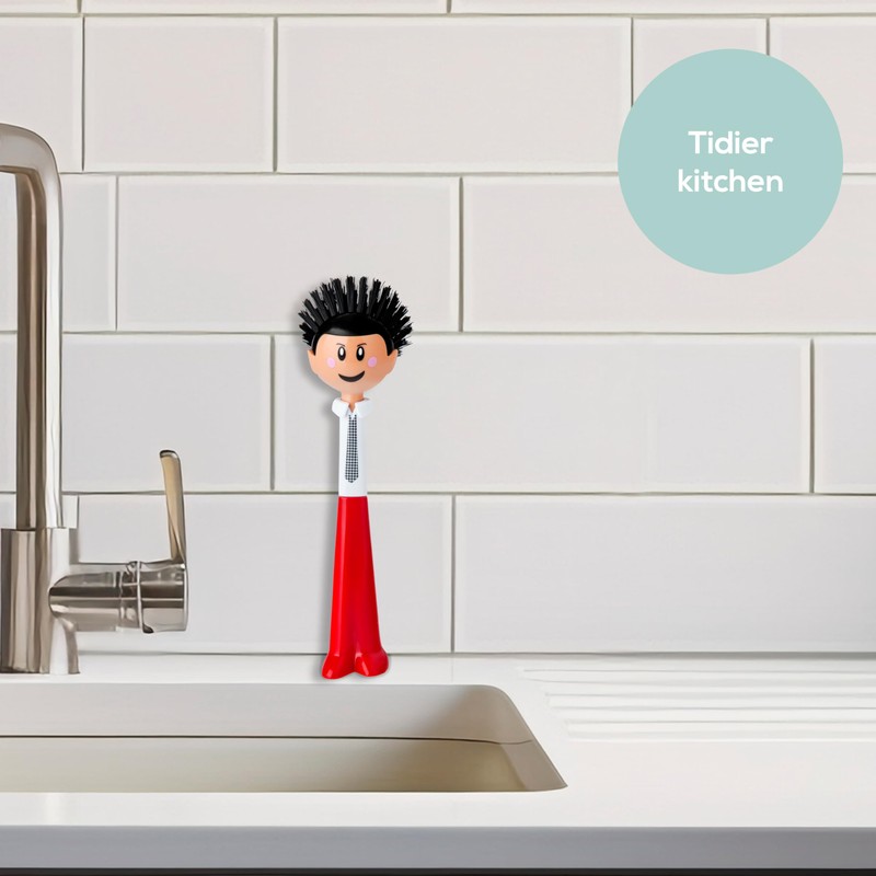 Vigar Dolls Orlando Dish Brush, Dish Brush with Handle that