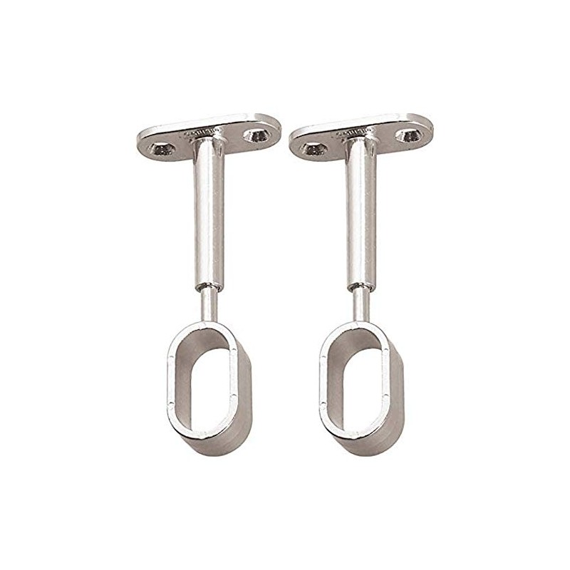 OVAL WARDROBE RAIL CENTRE SUPPORTS Brackets 15mm Adjustable Polished Chrome