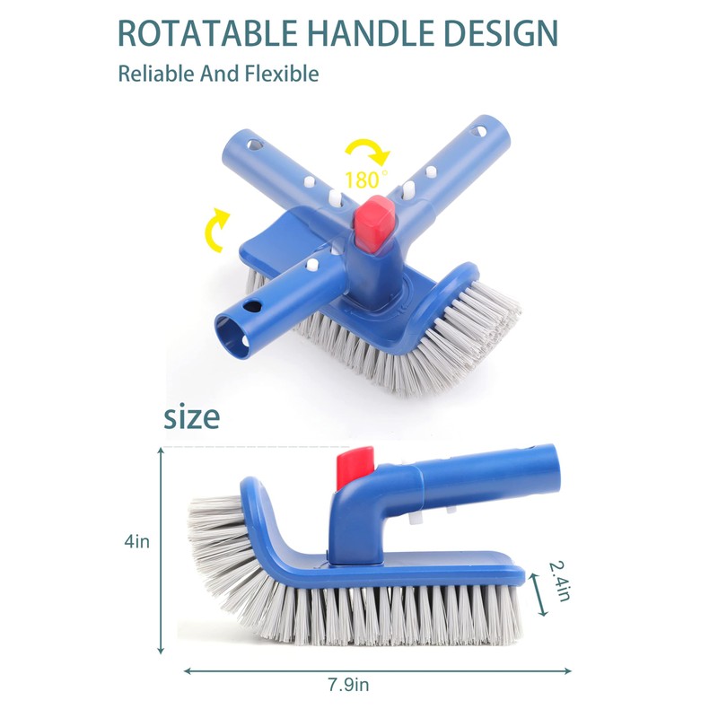 Pool Brush Head for In Ground Pools, 180 Degree Rotation