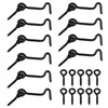 Unlorspy 10Pcs Black Cabin Hook and Eye Latch Lock Swivel