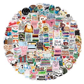 100Pcs Reading Time Stickers Laptop Car Scrapbook Phone Skateboard Moto Bicycle Bike Bumper I Love Reading Stickers Vinyl Waterproof Aesthetic Stickers Pack for Teens Girls Adults Children