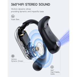 ND NEXT DESTINATION Wireless Bluetooth Sport Headphones V5.4 Bone Conduction Open Ear Headset (Black)