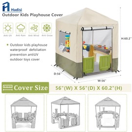 Hadisi Outdoor Kids Playhouse Cover,Waterproof Cover Suitable for Multiple Brands with The Same Size Playhouse (Grey-56 W x 56" D x 60.2" H)