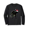 Gatto con palle di Natale luci di Natale Maglia a