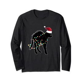 Gatto con palle di Natale luci di Natale Maglia a Manica