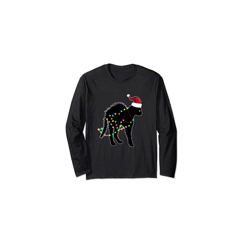 Gatto con palle di Natale luci di Natale Maglia a