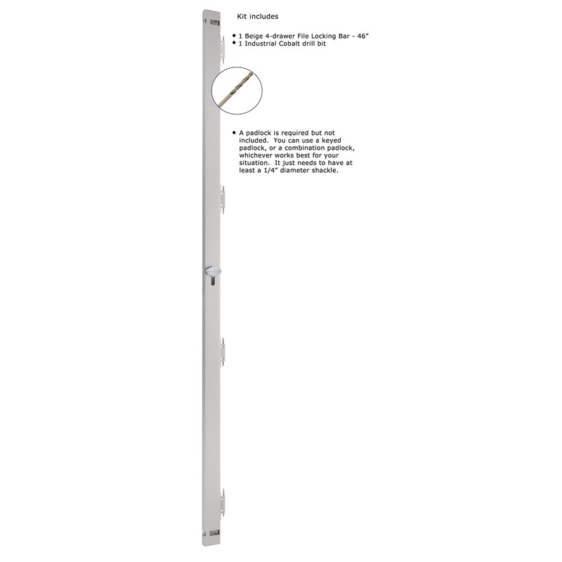 Guardianite File Cabinet Locking Bar. Fits 4 and 5 Drawer