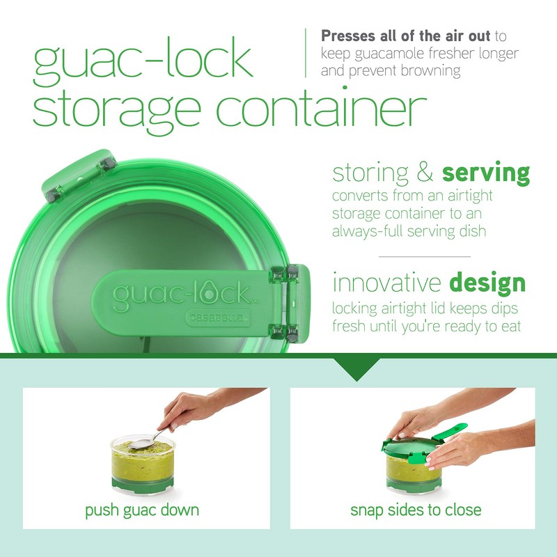 Casabella Guac-Lock Container, Green/White, Model Number: 53362