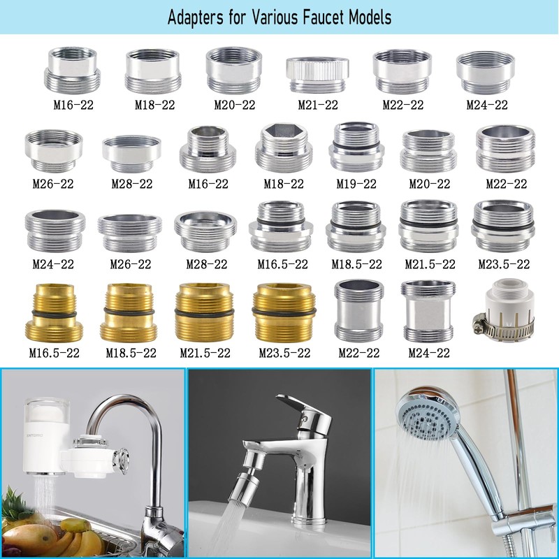 XNTONG Faucet Aerator Adapter - Male Thread M16.5 to Male