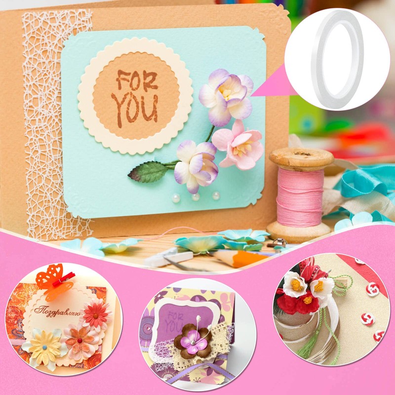 anezus Double Sided Adhesive Tape for Crafts, 2 Rolls Double