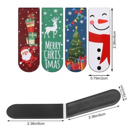 MWOOT 30 Pieces Christmas Magnetic Bookmark,Magnet Page Book Markers Set,Assorted Page Clips Bookmarks for Students School Office Reading (2x6cm,30 Styles)