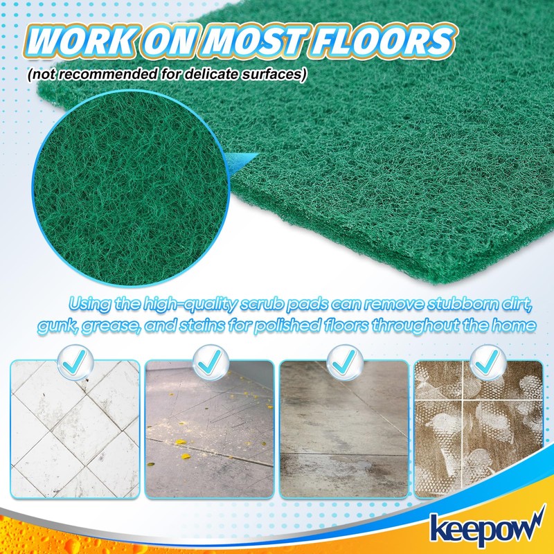 KEEPOW Scrub Mop Pads Replacement Compatible with Libman Freedom Spray