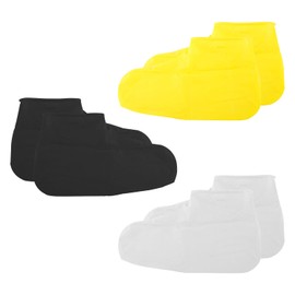 Tabanzhe Waterproof Shoe Covers-3 Pairs Reusable Overshoes Non Slip Rain Shoe Covers Folding Anti Skid Boot Overshoes for Outdoor Rain Snow Mud