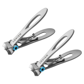 Luvish Toenail Clippers, Silver, 2 Pieces / 러비쉬 내성 발톱깎이, 실버, 2개