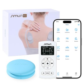 SIMUSI Wireless Tens Unit Muscle Stimulator, 18 Modes Electronic Stimulator Physical Therapy Tens Machine for Foot, Shoulder, Neck, Sciatica and Back Pain Relief, Controlled via App or Remote