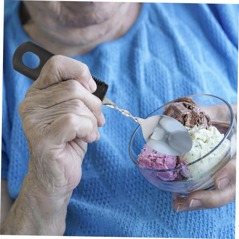 LABRIMP 6pcs Adaptive Utensils for Elderly Portable Non Slip Cutlery