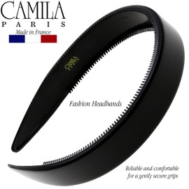 Camila Paris CP3013 French Fashion Headband for Women, Very Flexible with Teeth for Strong Hold Grip, Women's Hairband, No Slip Durable Styling Girls Hair Accessories, Made in France with Cellulose