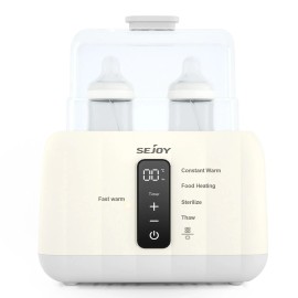 SEJOY Baby Bottle Warmer 12-in-1 Fast Milk Warmer w Timer Dual Bottle For all Bottles