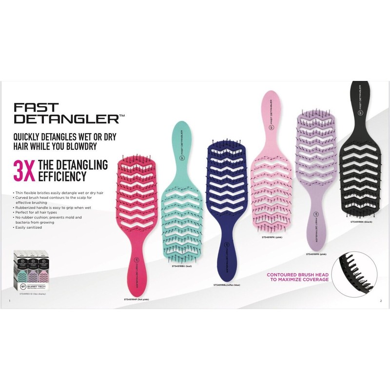 Smart Tech Fast Detangler Brush - Purple
