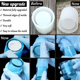 Hydrangea Flower Candle Soap Silicone Mold,Candle Jar Molds Silicone Cement with Lid,Concrete Candle Jar Mold with Hydrangea Flower Soap Plaster Molds for Lids,Candle Vessels Molds for Candle Making