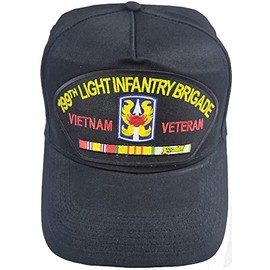 199TH Light Infantry Brigade Vietnam Veteran HAT with Ribbons and 199th Crest Cap - Black - Veteran Owned Business