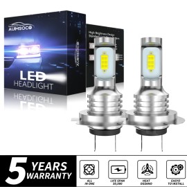 AUIMSOCO H7 LED Headlight Bulbs Kit High / Low Beam 8000K Super Bright White Lights 2x