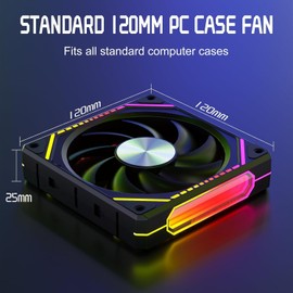 DS Wireless Assembly 360 Case Fan, 120MM LED Fan Compatible with ASUS Aura, MSI Mystic Light for PC Case, Computer CPU Cooler, Liquid Cooled System (3 Fans, KA Series)