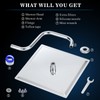 Voolan Rain Shower Head with Goose Neck Curve Arm, All