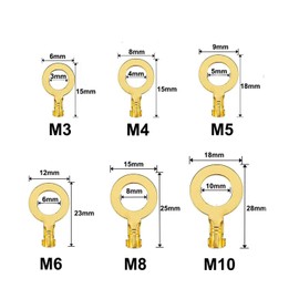 150 Piece Ring Terminal Set, JatilEr Ring Cable Lug Set, Brass Ring Terminals, Ring Terminals Made of Copper, Non-Insulated Terminal Connectors, Assortment Kit M3 M4 M5 M6 M8 M10