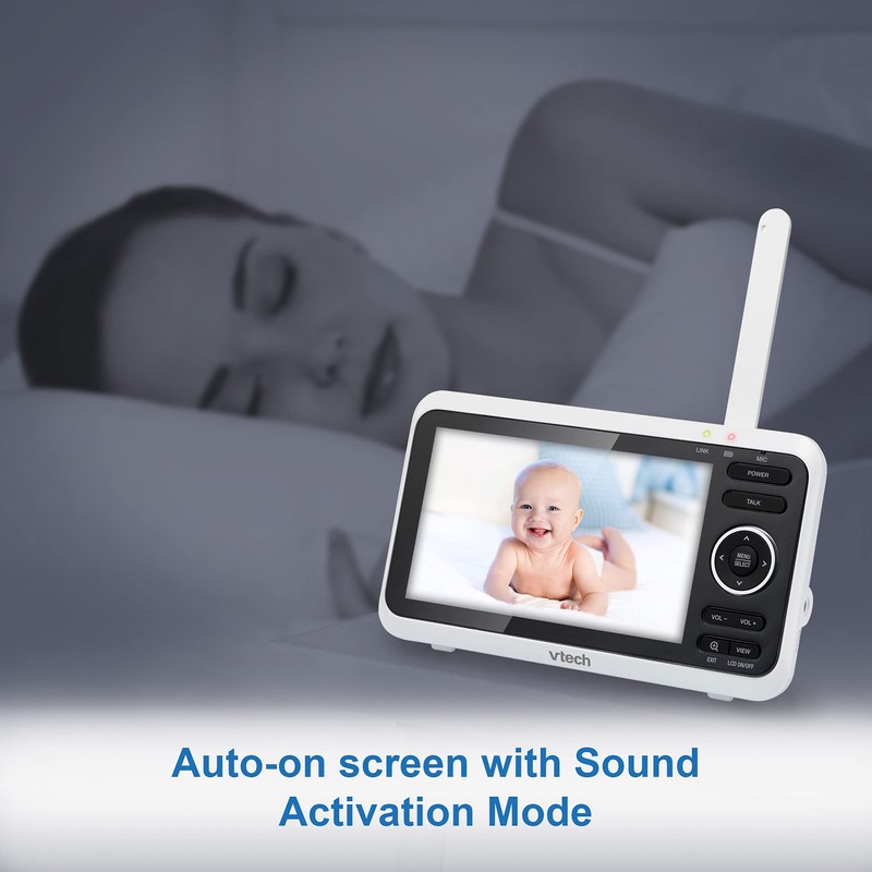VTech VM350 Baby Monitor, 5" Screen, 1000ft Long Range, Night