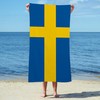 CafePress Flag of Sweden Large Beach Towel, Soft Towel with