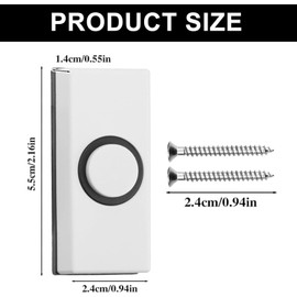 1 PC Wired Doorbell Button with Screws – Universal Doorbell Push for Home, Garage & Warehouse – Compatible with Most Doorbell Chimes – 55×24×14mm (White)