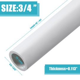 Sasylvia 10 Pcs Length PVC Pipe White DIY PVC Projects Sch40 Furniture Grade PVC Pipe for Home, Greenhouse, Garden, Farm, Workshop (3/4 Inch,4 Ft)