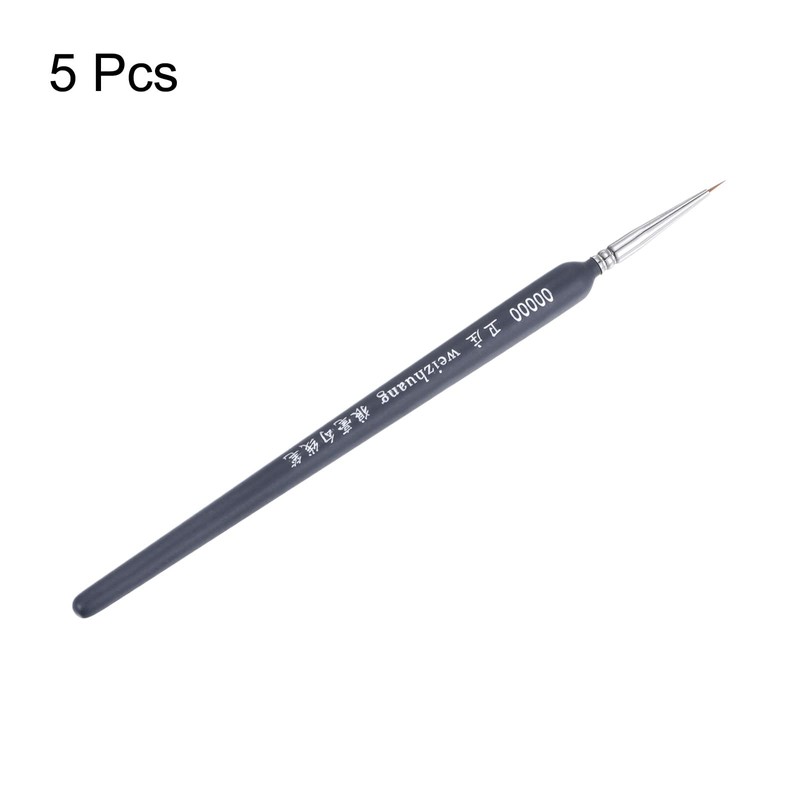 HARFINGTON 5pcs Detail Paint Brushes 3mm Pointed Tip 178mm Length