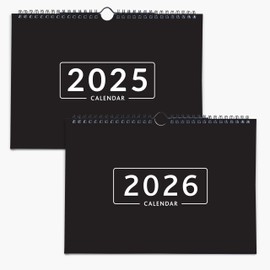 Two Year Wall Calendar 2025/26 - A4 (29.7 x 21cm) Month to View - Jan 25 to Dec 26 (24 Months) - For Easy & Efficient Home or Work Planning - Quality 450gsm card cover & 170gsm internal pages