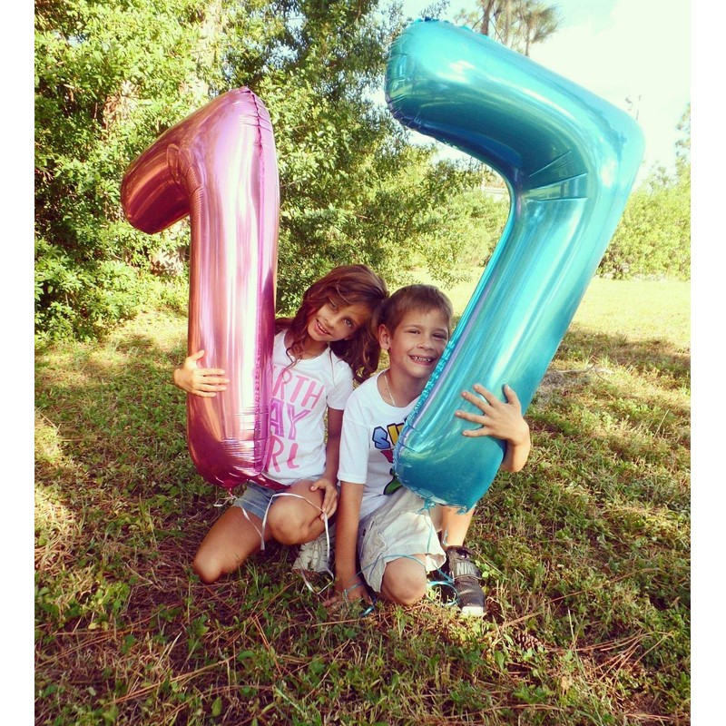 Tellpet Number 7 Balloon, 7th Birthday Party Decorations Sign for