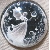LRG GLASS PIC BUTTON "FAIRIES IN BUBBLES" PRETTY FAIRY IN