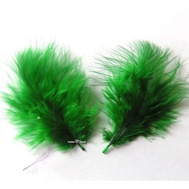Green Feathers, Marabou Small (Pack of 30) Kelly Green Shade