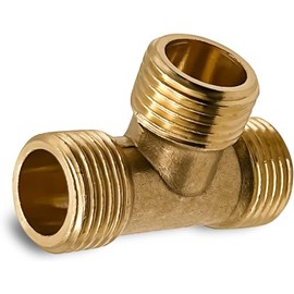 Tee Pipe Fitting T Pipe Connector Brass Tee Equal Tee 1/2" male x 1/2" male x 1/2" male Plumbing Tee for Repair 3 Way Pipe Fitting