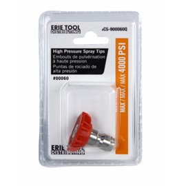Erie Tools 4.5 Stainless Steel Orifice 0 Degree 1/4in. Quick Connect 4000 PSI High Pressure Washer Spray Nozzle Tip