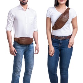 STILORD 'Shawn' Leather Belt Bag Large Vintage - High-Quality Genuine Leather Bum Bag for Men & Women Festival Bag Waist Bag Chest Bag for Men and Women, Maraska - Dark Brown