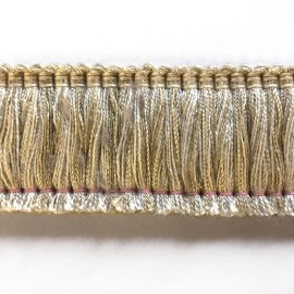 Plankroad Beige & Gold High Quality Decorative Brush Fringe Trim by the yard
