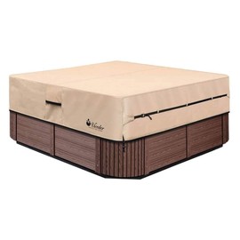 UCEDER Hot Tub Cover Protector (Actual Size 77''x77''x20'' Fits 76''x 76'') Waterproof Heavy Duty Polyester Spa Covers for Hot Tub